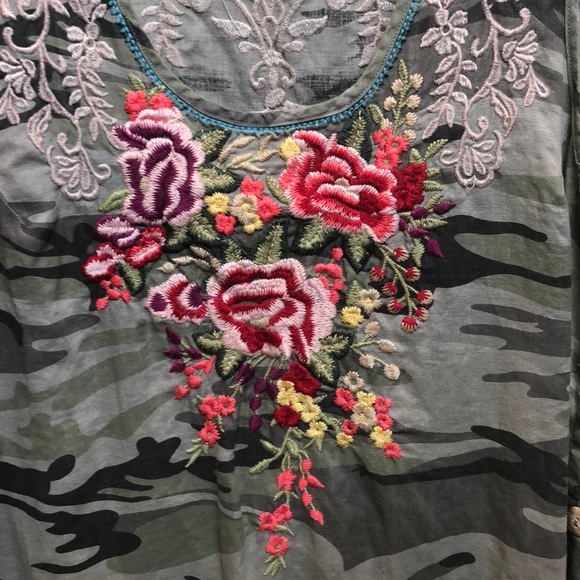 Johnny Was camouflage linen dress - Picture 3 of 8